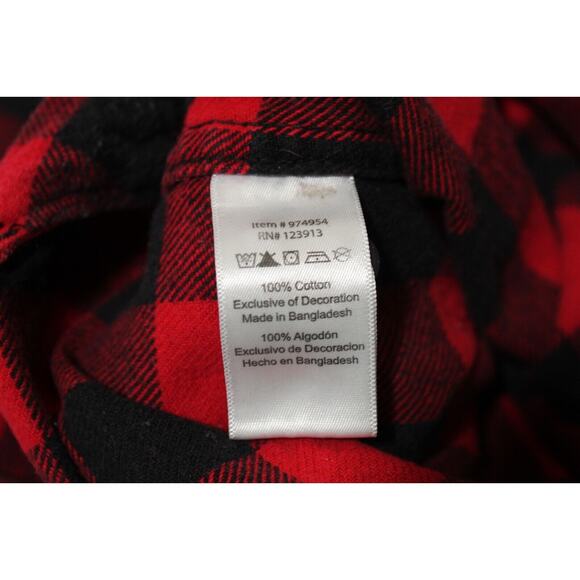 Jachs Men's 2XL Red/Black Buffalo Check LS Button-up Flannel Shirt Outdoors Work - Picture 6 of 11